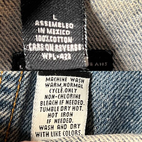 Vintage 90s Y2K Levi's Denim Blue Jean Vest Stonewashed Relaxed Fit Large Unisex - Picture 9 of 12